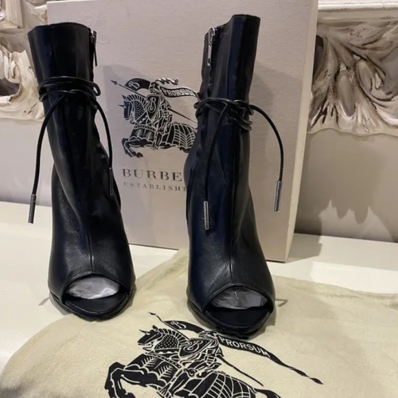 Burberry Rowville Peep Toe Boots Bootie